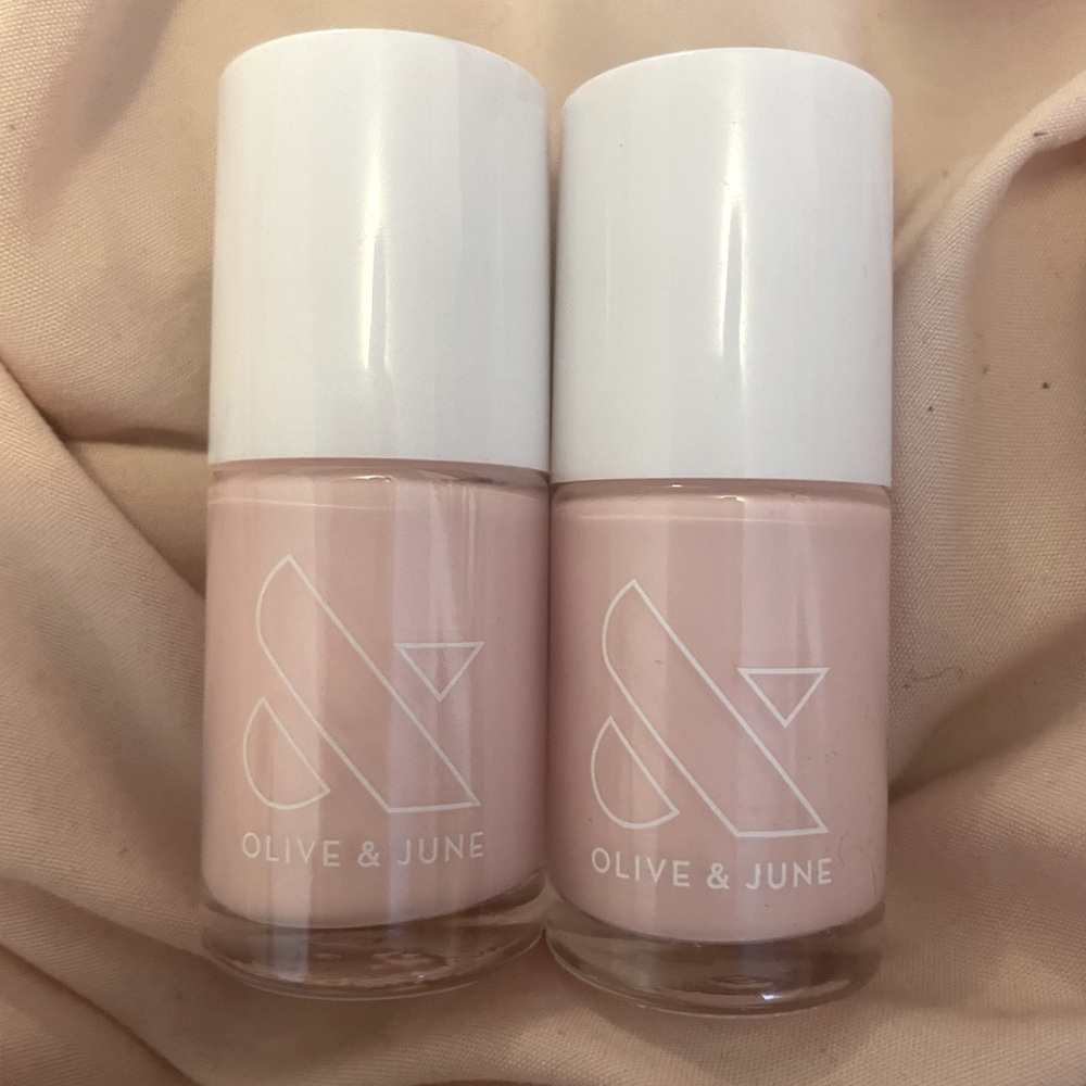 Olive and June polish. Rose Valley shade, two bottles. A soft pink